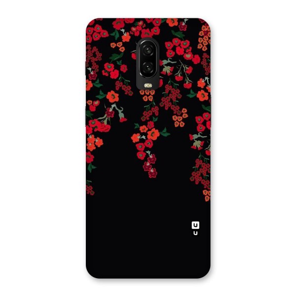 Red Floral Pattern Back Case for OnePlus 6T
