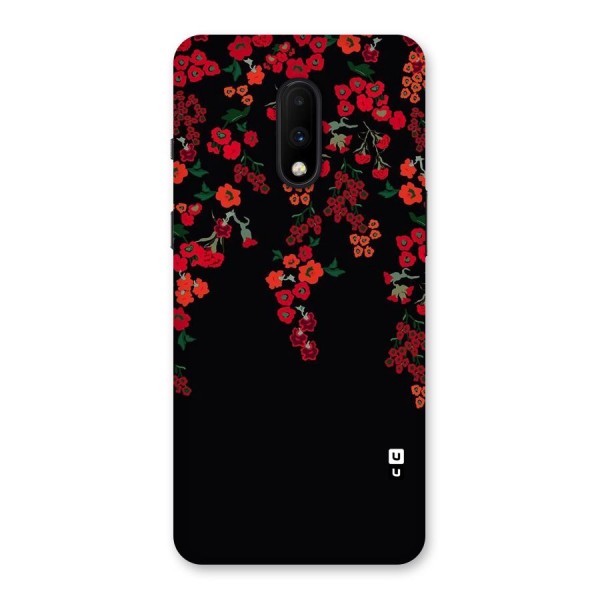 Red Floral Pattern Back Case for OnePlus 7