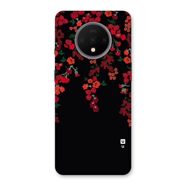 Red Floral Pattern Back Case for OnePlus 7T