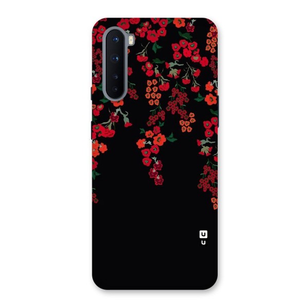Red Floral Pattern Back Case for OnePlus Nord