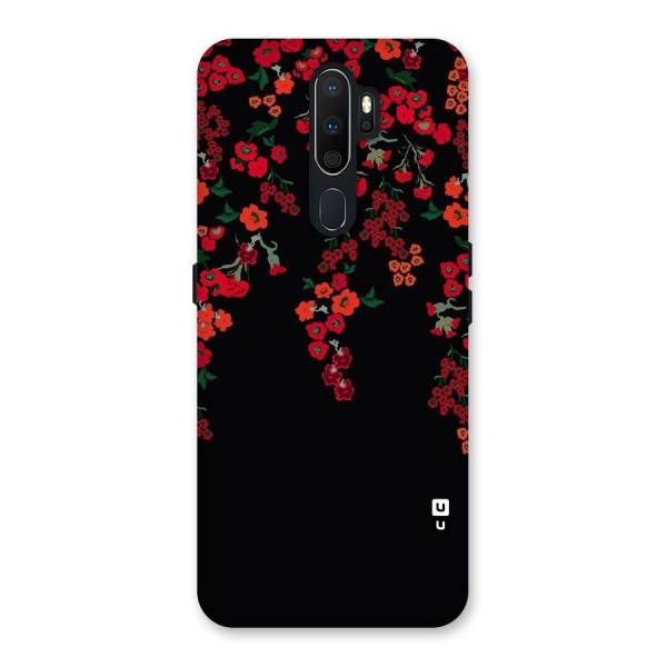 Red Floral Pattern Back Case for Oppo A5 (2020)