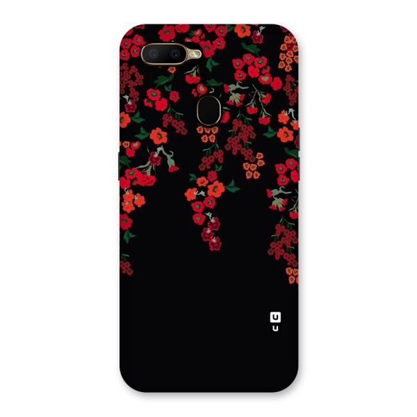 Red Floral Pattern Back Case for Oppo A5s