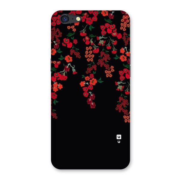 Red Floral Pattern Back Case for Oppo A71