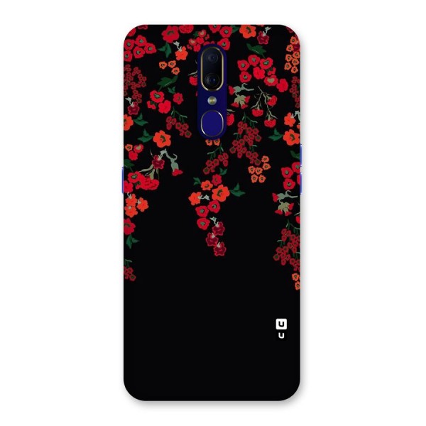 Red Floral Pattern Back Case for Oppo F11