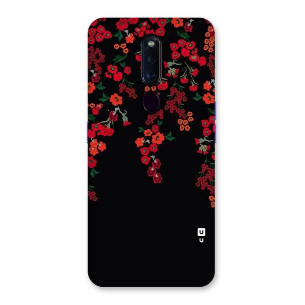 Red Floral Pattern Back Case for Oppo F11 Pro