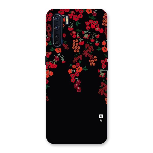 Red Floral Pattern Back Case for Oppo F15