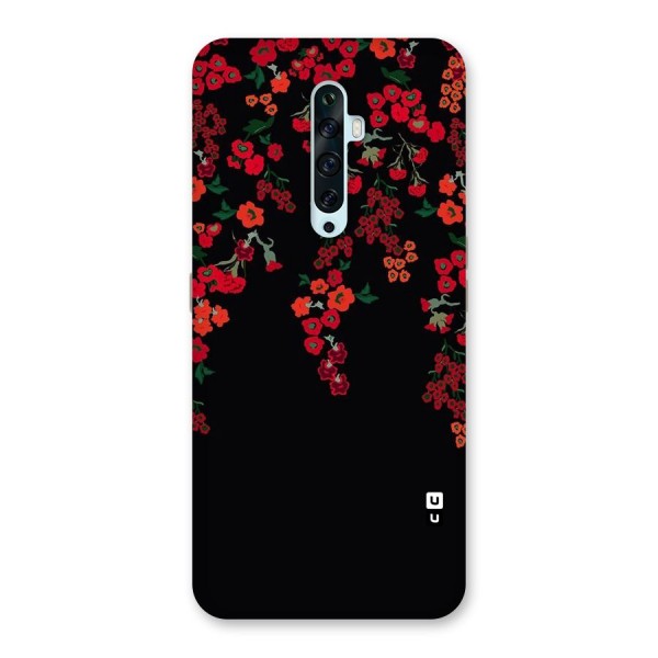 Red Floral Pattern Back Case for Oppo Reno2 F