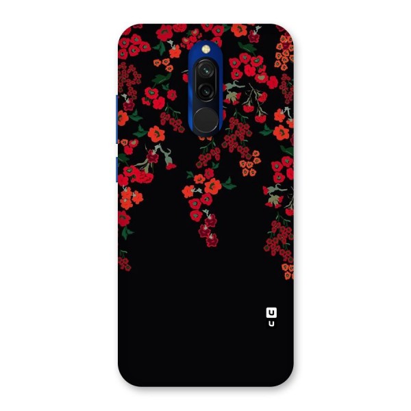 Red Floral Pattern Back Case for Redmi 8