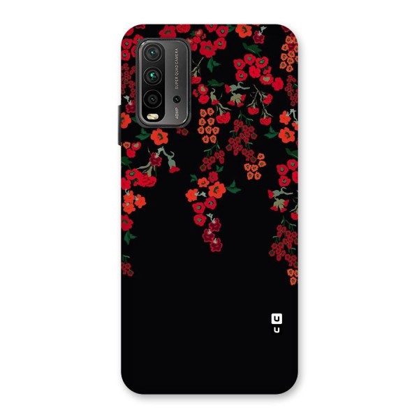 Red Floral Pattern Back Case for Redmi 9 Power