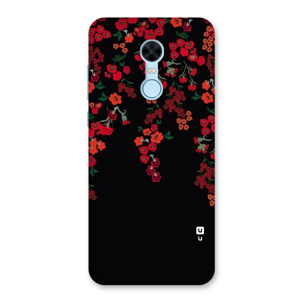 Red Floral Pattern Back Case for Redmi Note 5