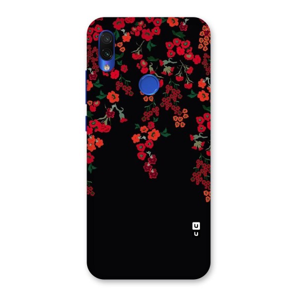 Red Floral Pattern Back Case for Redmi Note 7S