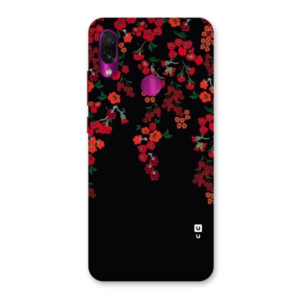 Red Floral Pattern Back Case for Redmi Note 7 Pro