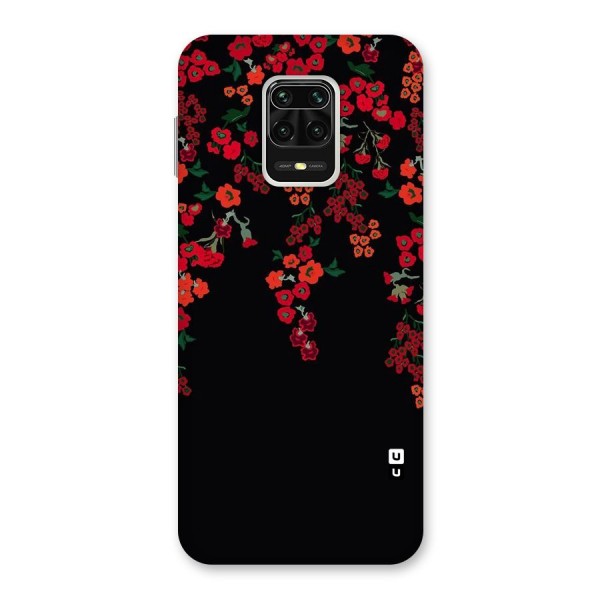 Red Floral Pattern Back Case for Redmi Note 9 Pro