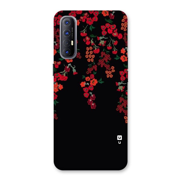 Red Floral Pattern Back Case for Reno3 Pro