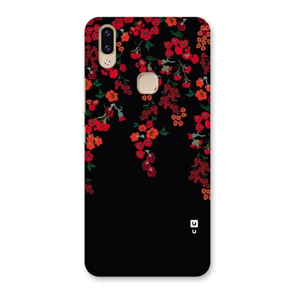 Red Floral Pattern Back Case for Vivo V9