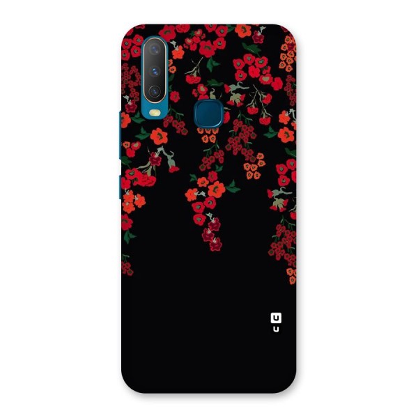 Red Floral Pattern Back Case for Vivo Y17