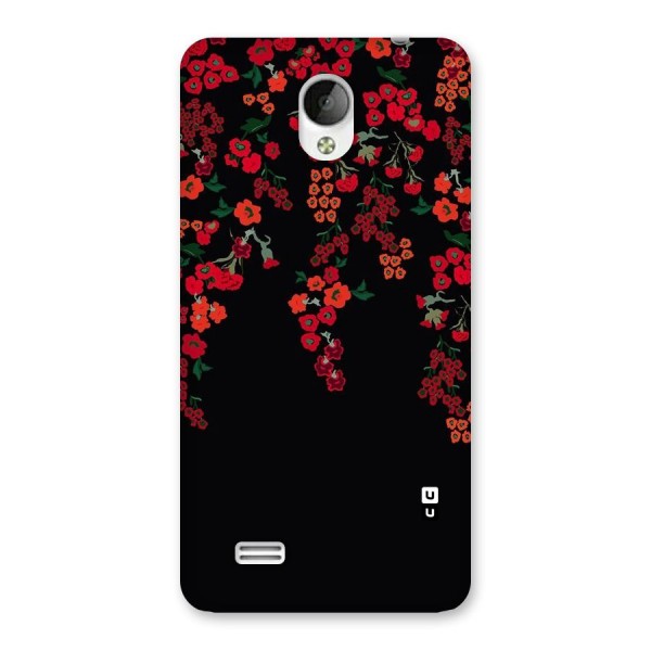 Red Floral Pattern Back Case for Vivo Y21
