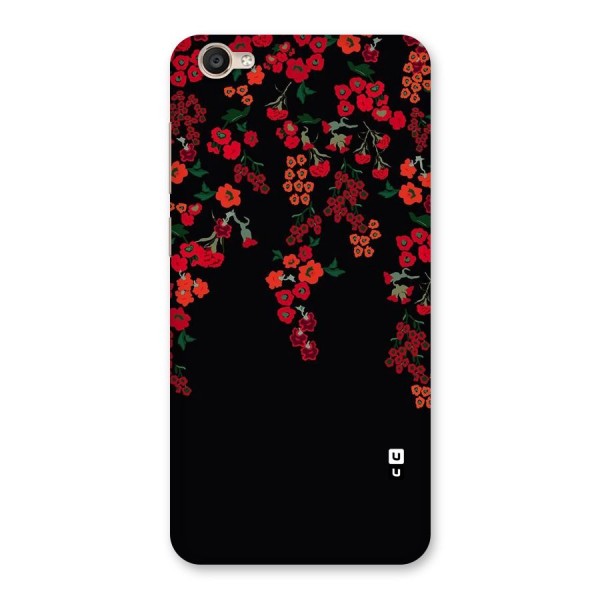 Red Floral Pattern Back Case for Vivo Y55s