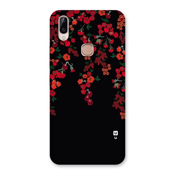 Red Floral Pattern Back Case for Vivo Y83 Pro