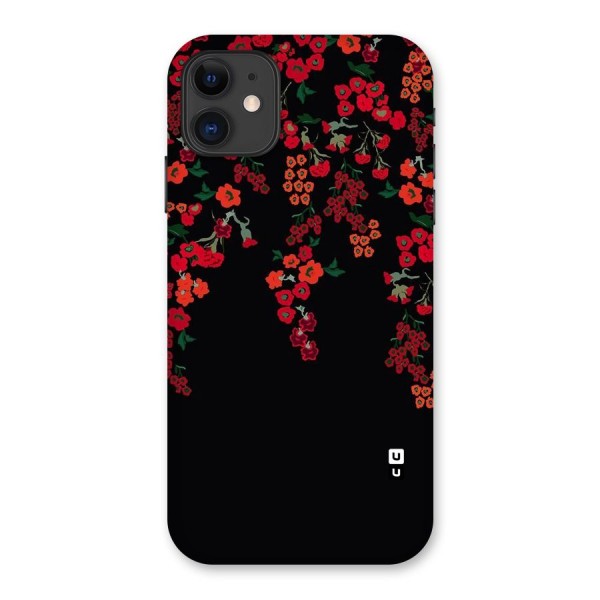 Red Floral Pattern Back Case for iPhone 11