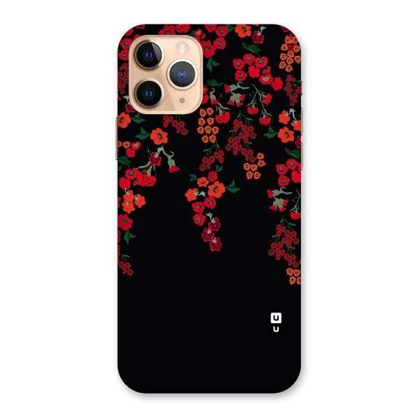 Red Floral Pattern Back Case for iPhone 11 Pro