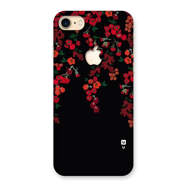 Red Floral Pattern Back Case for iPhone 7 Apple Cut