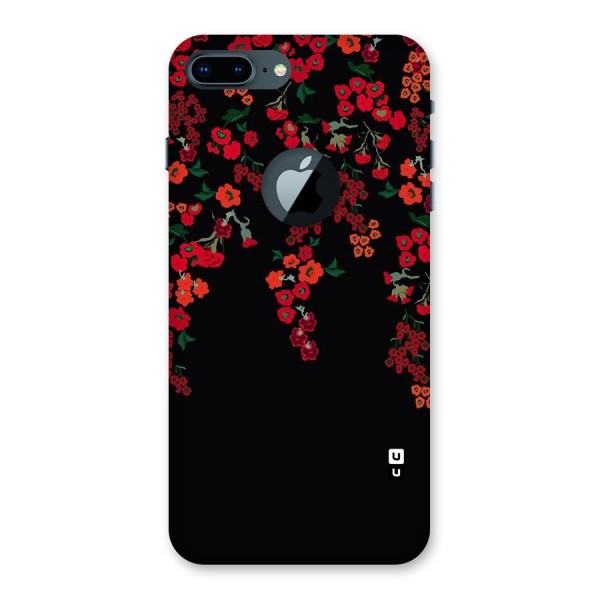 Red Floral Pattern Back Case for iPhone 7 Plus Logo Cut