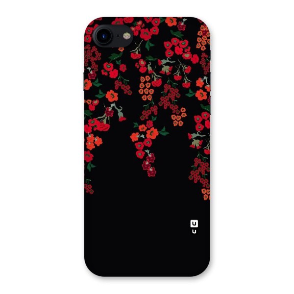 Red Floral Pattern Back Case for iPhone SE 2020
