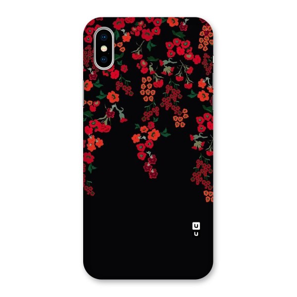 Red Floral Pattern Back Case for iPhone XS