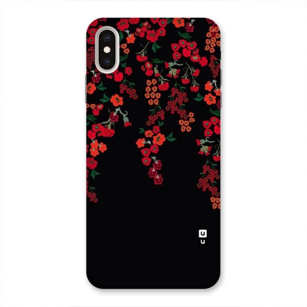 Red Floral Pattern Back Case for iPhone XS Max