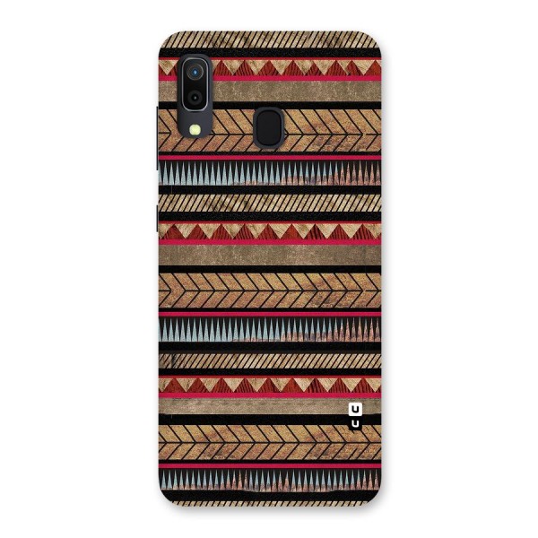 Red Indie Pattern Back Case for Galaxy A20
