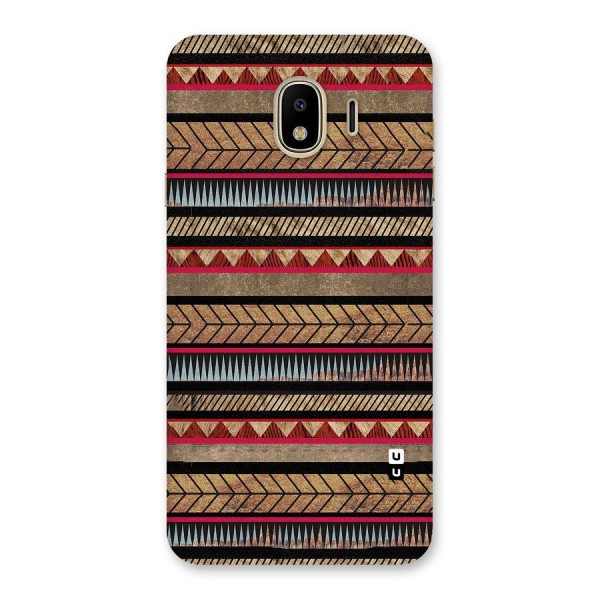 Red Indie Pattern Back Case for Galaxy J4