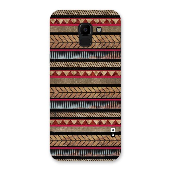 Red Indie Pattern Back Case for Galaxy J6