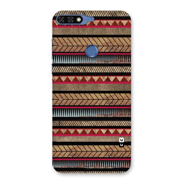 Red Indie Pattern Back Case for Honor 7C