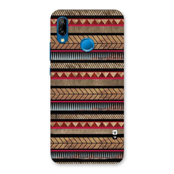 Red Indie Pattern Back Case for Huawei P20 Lite