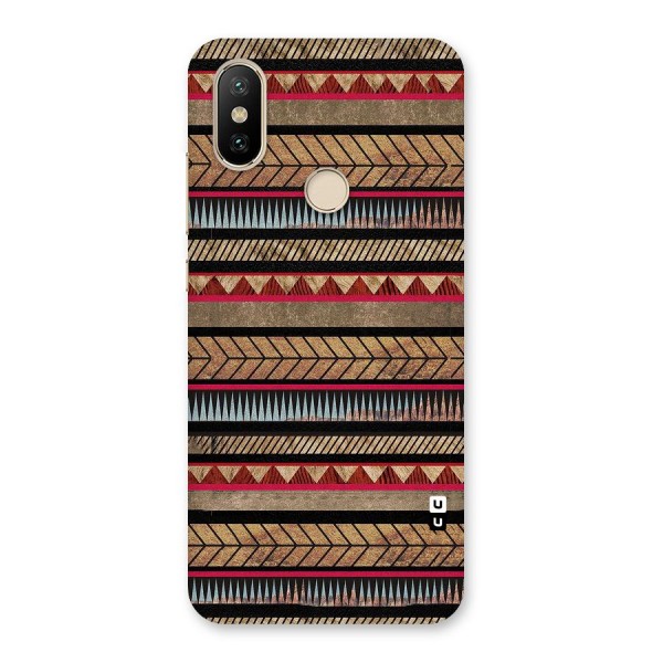 Red Indie Pattern Back Case for Mi A2