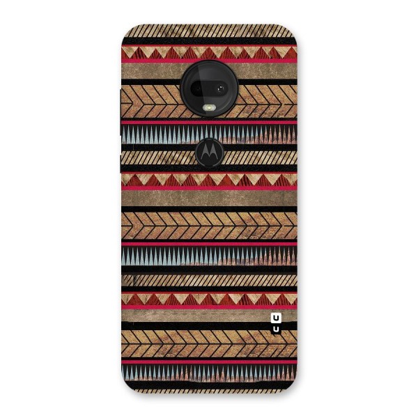 Red Indie Pattern Back Case for Moto G7