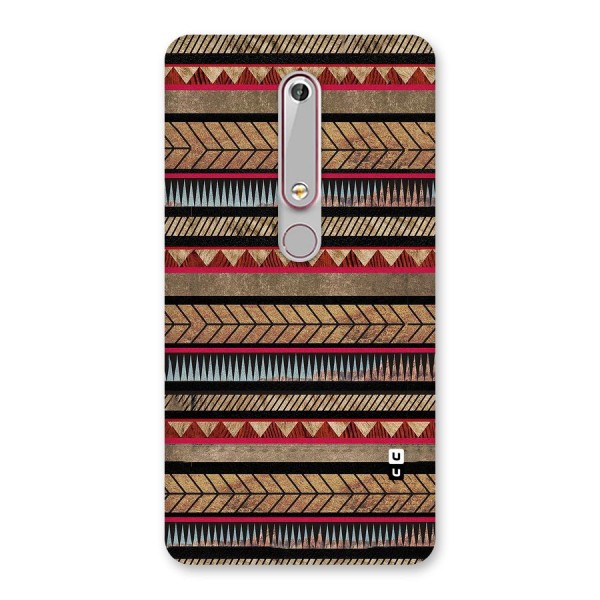 Red Indie Pattern Back Case for Nokia 6.1