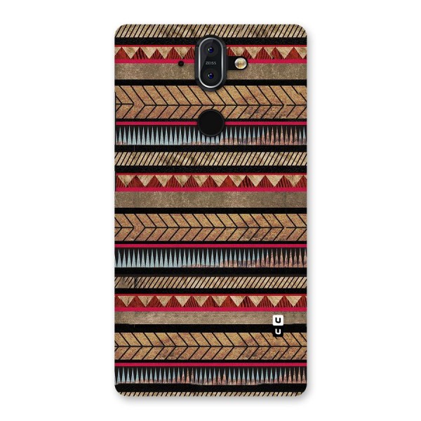 Red Indie Pattern Back Case for Nokia 8 Sirocco
