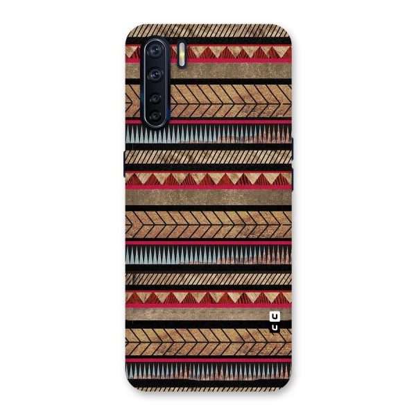 Red Indie Pattern Back Case for Oppo F15