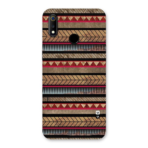 Red Indie Pattern Back Case for Realme 3