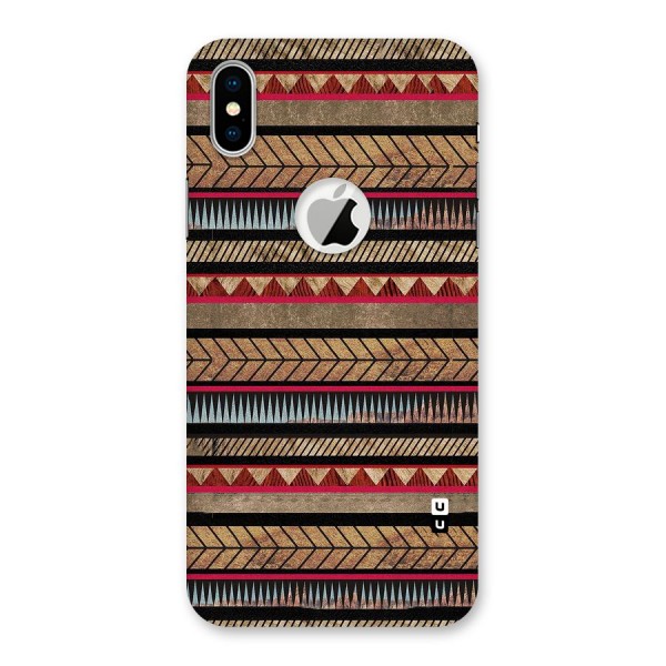 Red Indie Pattern Back Case for iPhone XS Logo Cut