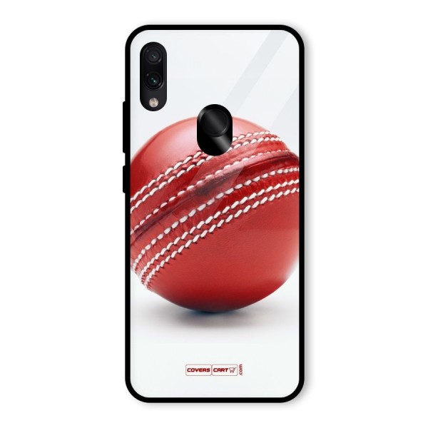Red International Cricket Ball Glass Back Case for Redmi Note 7