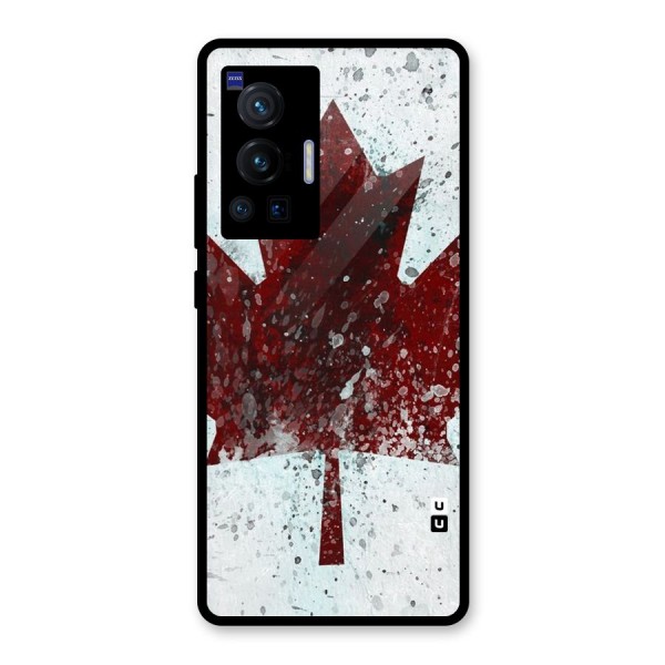 Red Maple Snow Glass Back Case for Vivo X70 Pro