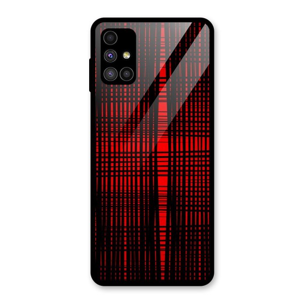 Red Net Design Glass Back Case for Galaxy M51