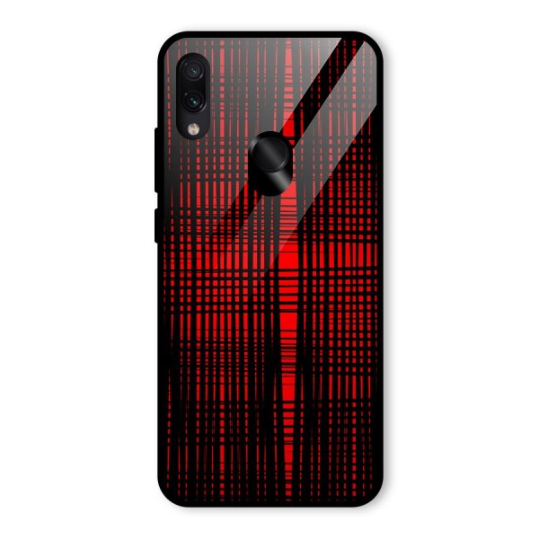 Red Net Design Glass Back Case for Redmi Note 7 Pro