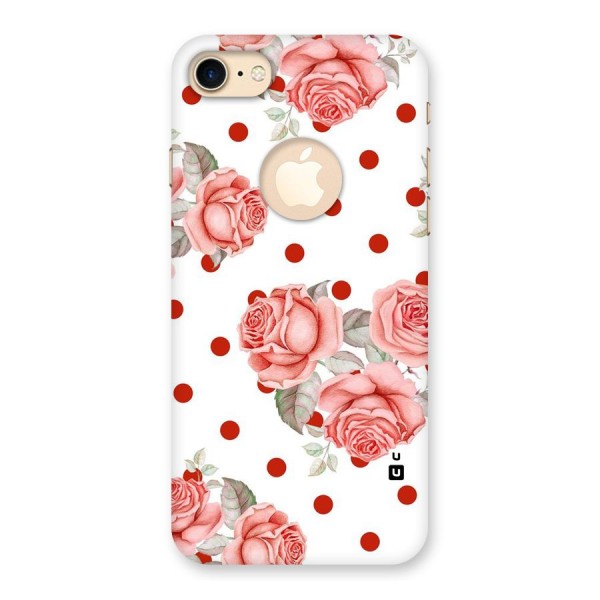 Red Peach Shade Flowers Back Case for iPhone 7 Logo Cut