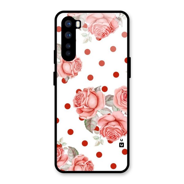 Red Peach Shade Flowers Glass Back Case for OnePlus Nord