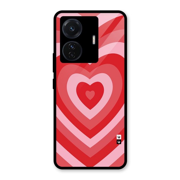 Red Retro Hearts Glass Back Case for Vivo iQOO Z6 Pro