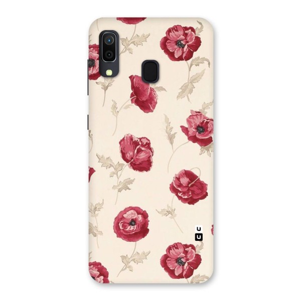 Red Rose Floral Art Back Case for Galaxy A30